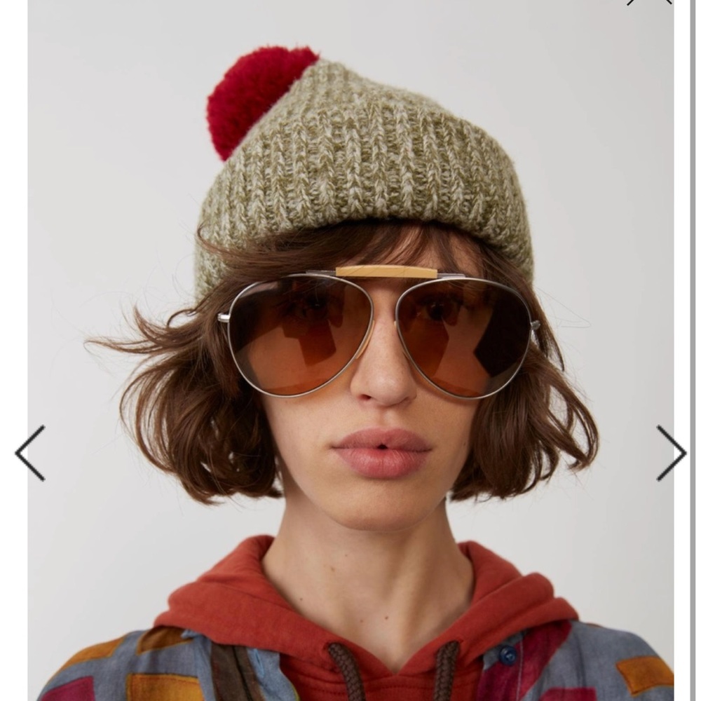 Acne Studios Beanie Hat Green Melange